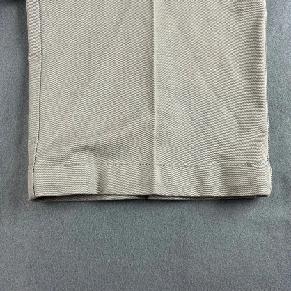 Oak Hill Premium Pant Mens 44/34 Khaki Tan Flat Front Cotton Blend Chino Trouser
